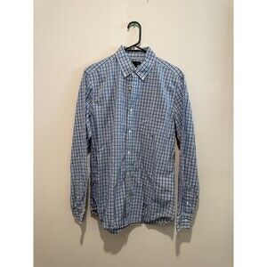 GAP Blue White Plaid Long Sleeve Button Down Shirt Size M Slim Fit Mens